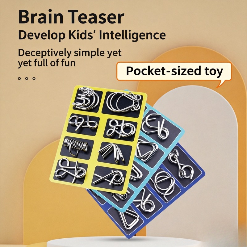 Board Game Ideas - 8 Pieces Metal Puzzle Set Classic