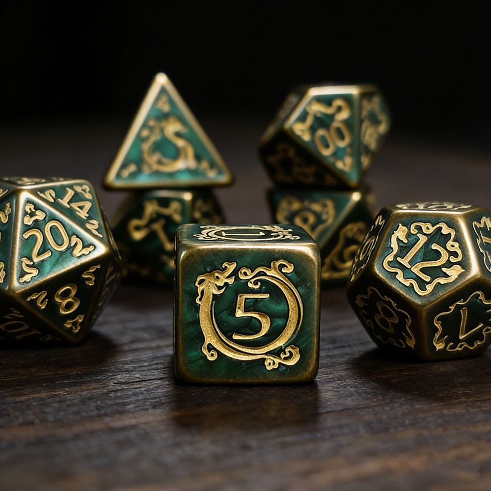 Board Game Dnd - DND Dice 7Pcs/set Dragon Pattern Polyhedral