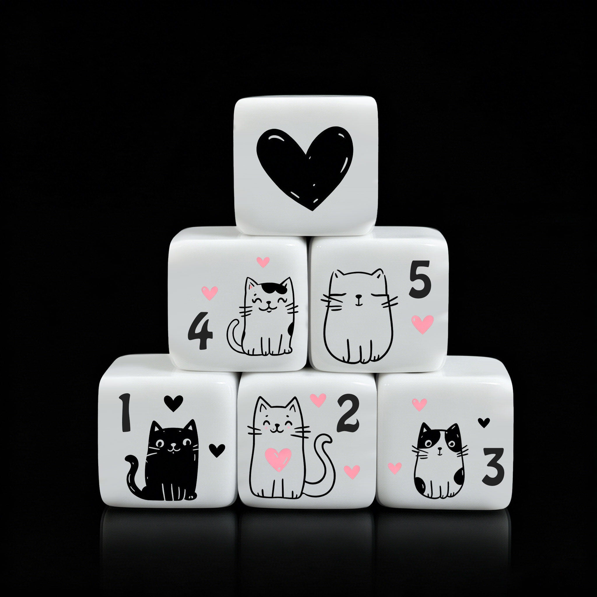 Board Game Dnd - 12Pcs/Set 16mm Cute Cat Dice, Premium