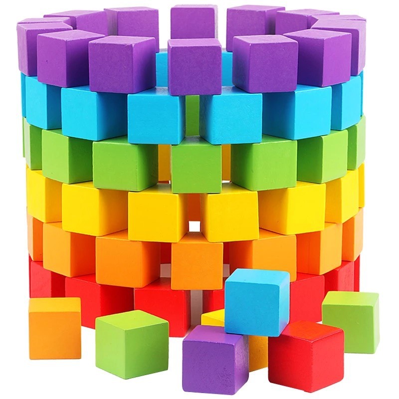 Board Game Dnd - 30Pcs/lot 2X2CM Wooden Colorful Cubes Building