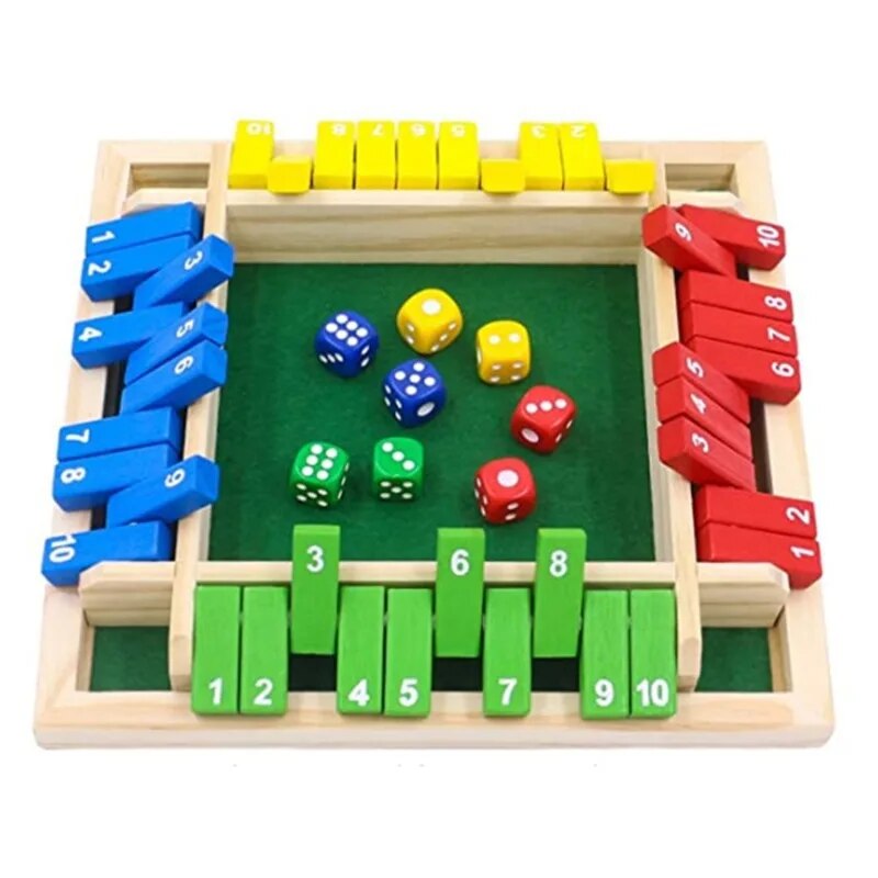 Board Game Dnd - Wooden Dice Board Game Shut The