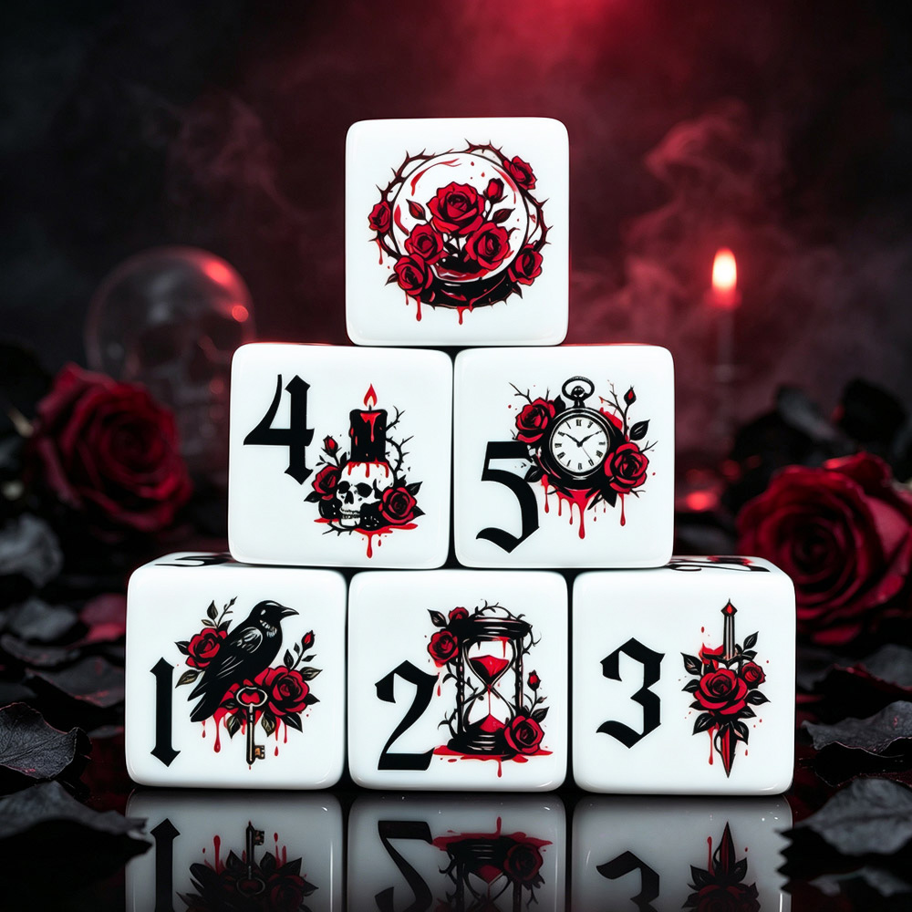 12Pcs Gothic Rose 16MM Printed - Board Game Print review and price