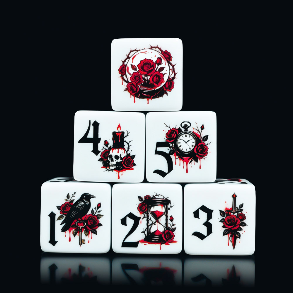 12Pcs Gothic Rose 16MM Printed - Board Game Print review and price
