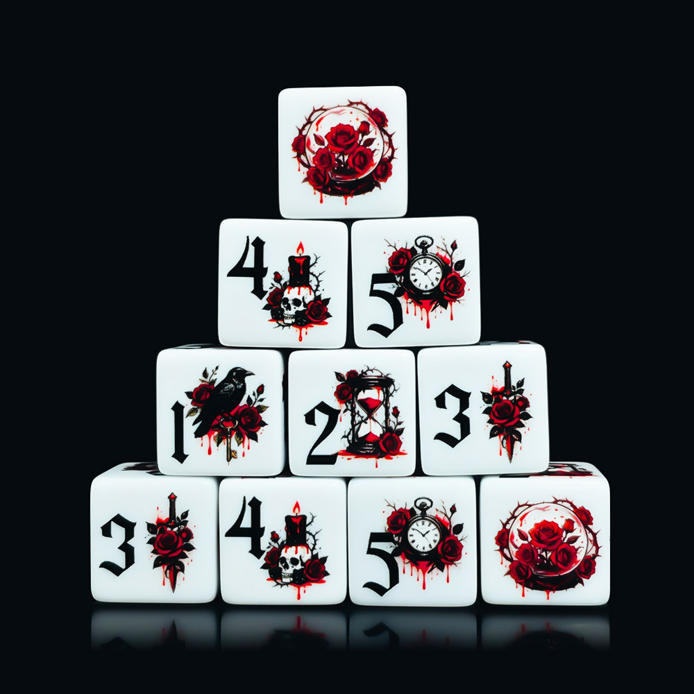 12Pcs Gothic Rose 16MM Printed - Board Game Print review and price