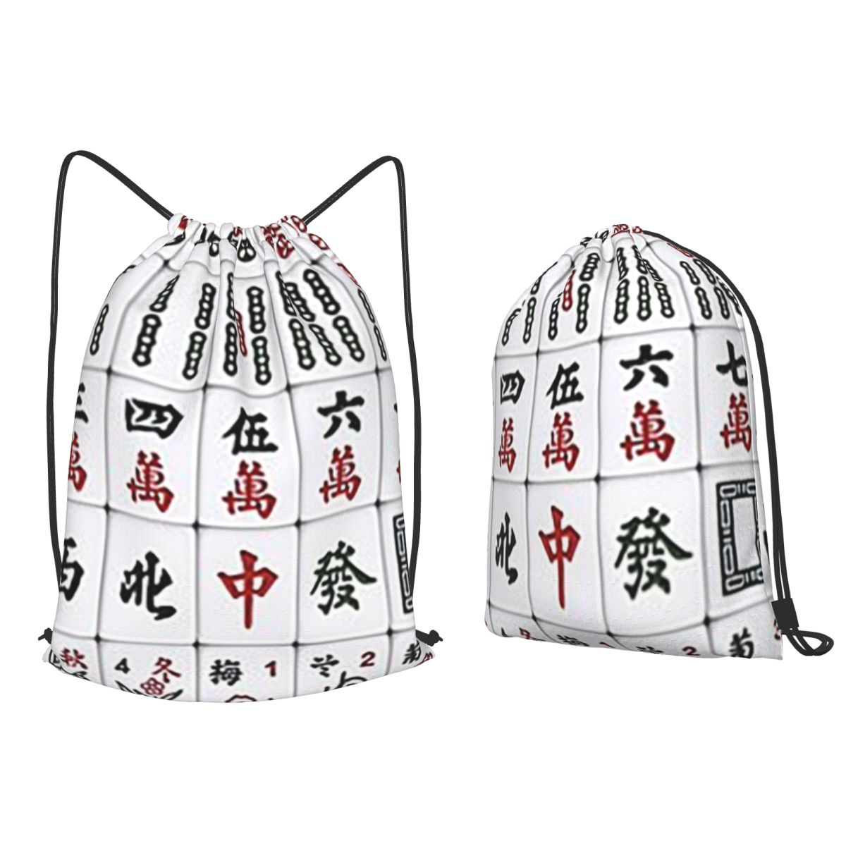 Mahjong Tile Pattern Backpacks - Tile Bag Drawstring review and price
