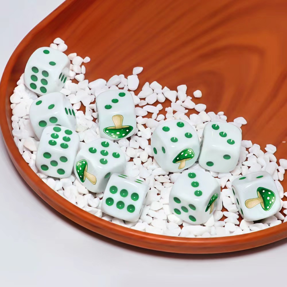 6Pcs Cute Green Mushroom D6 Di - Board Game Dnd review and price