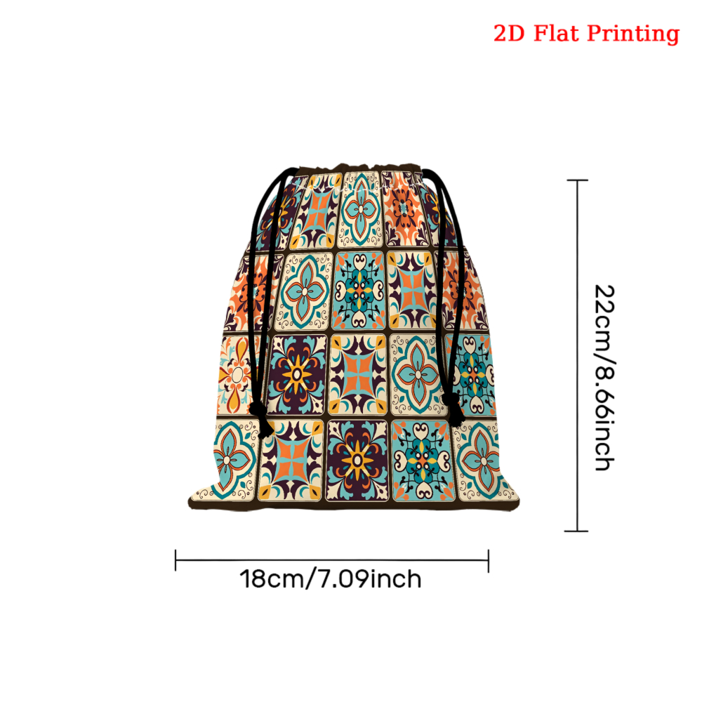 1pc Vintage Geometric Tile Pat - Tile Bag Drawstring review and price