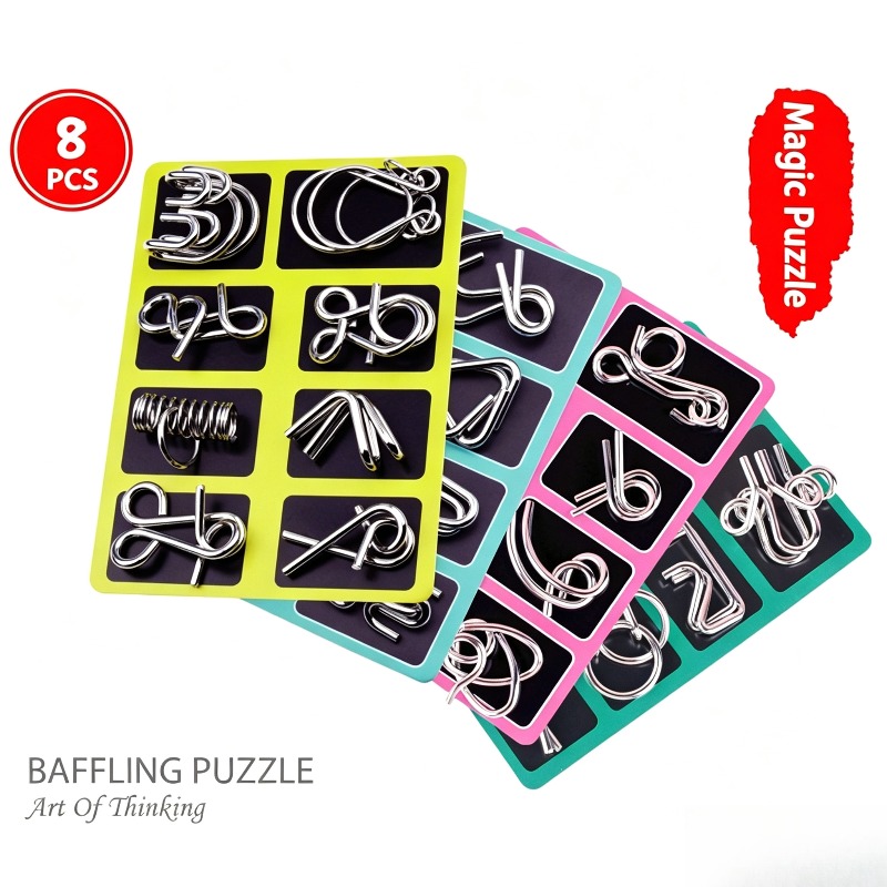 8 Pieces Metal Puzzle Set Clas - Board Game Ideas review and price