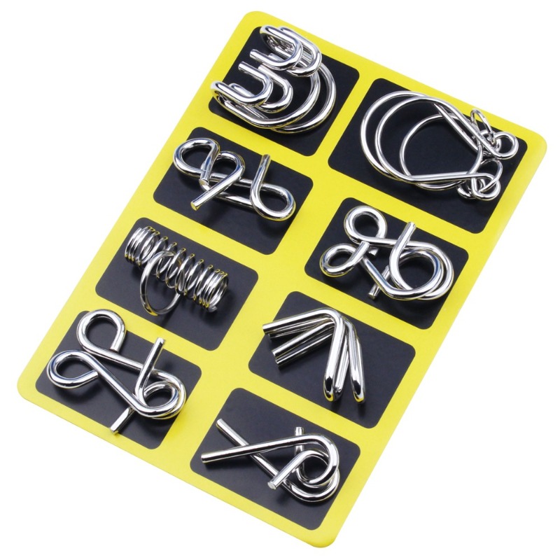 8 Pieces Metal Puzzle Set Clas - Board Game Ideas review and price
