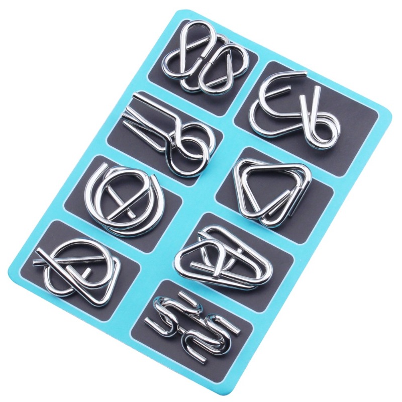 8 Pieces Metal Puzzle Set Clas - Board Game Ideas review and price