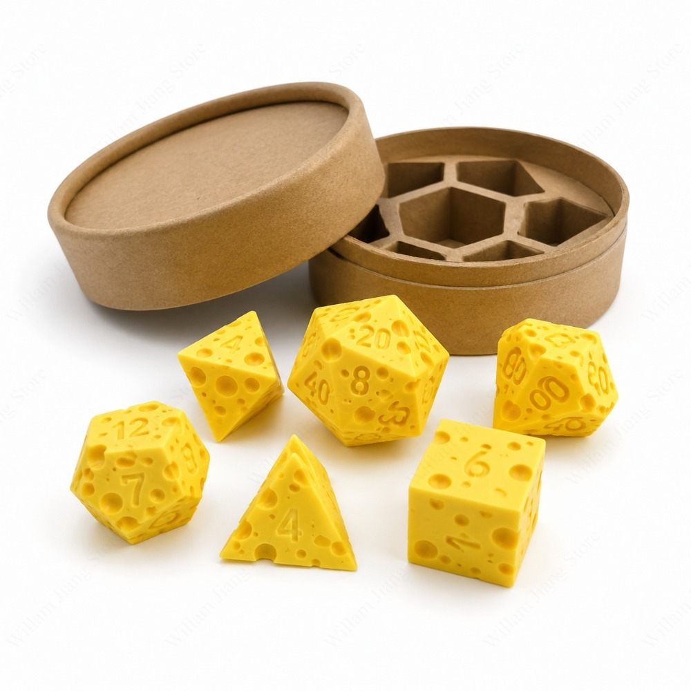 3D Printed Cheese Dice Set wit - Board Game Print review and price