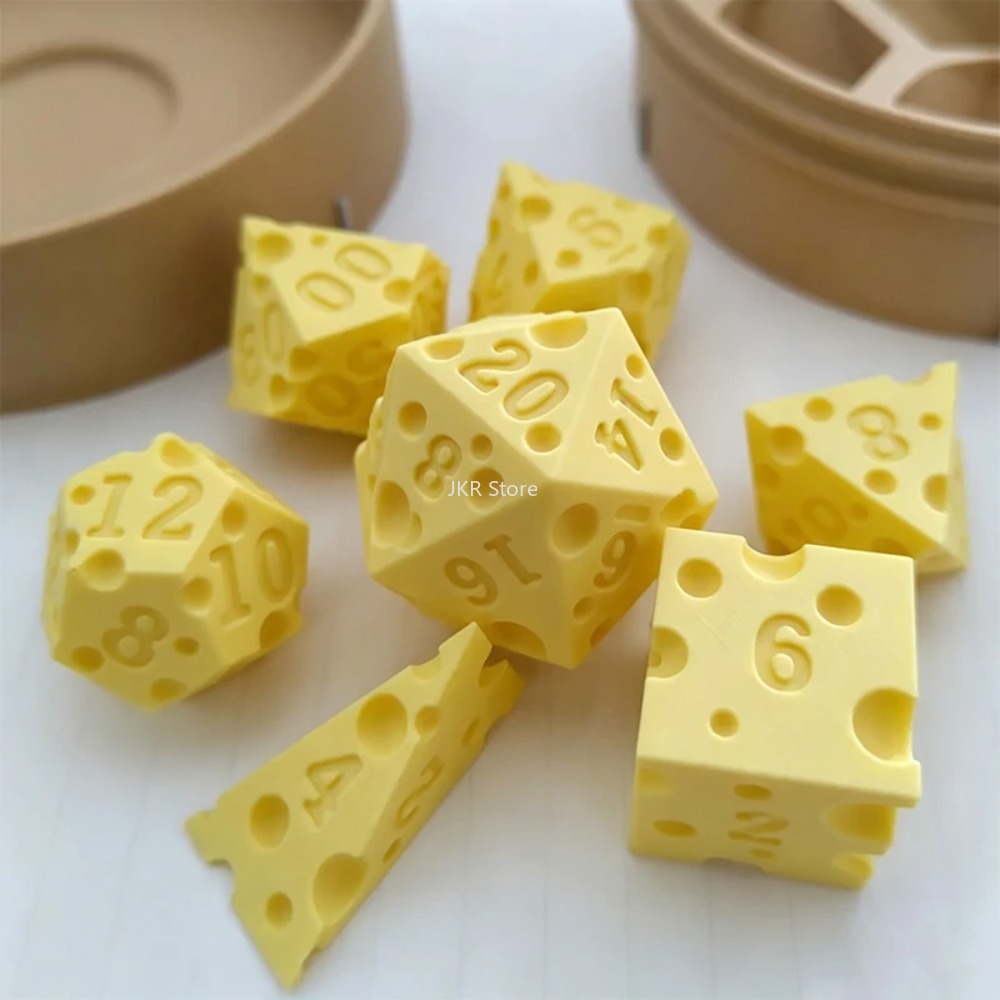 3D Printed Cheese Dice Set wit - Board Game Print review and price
