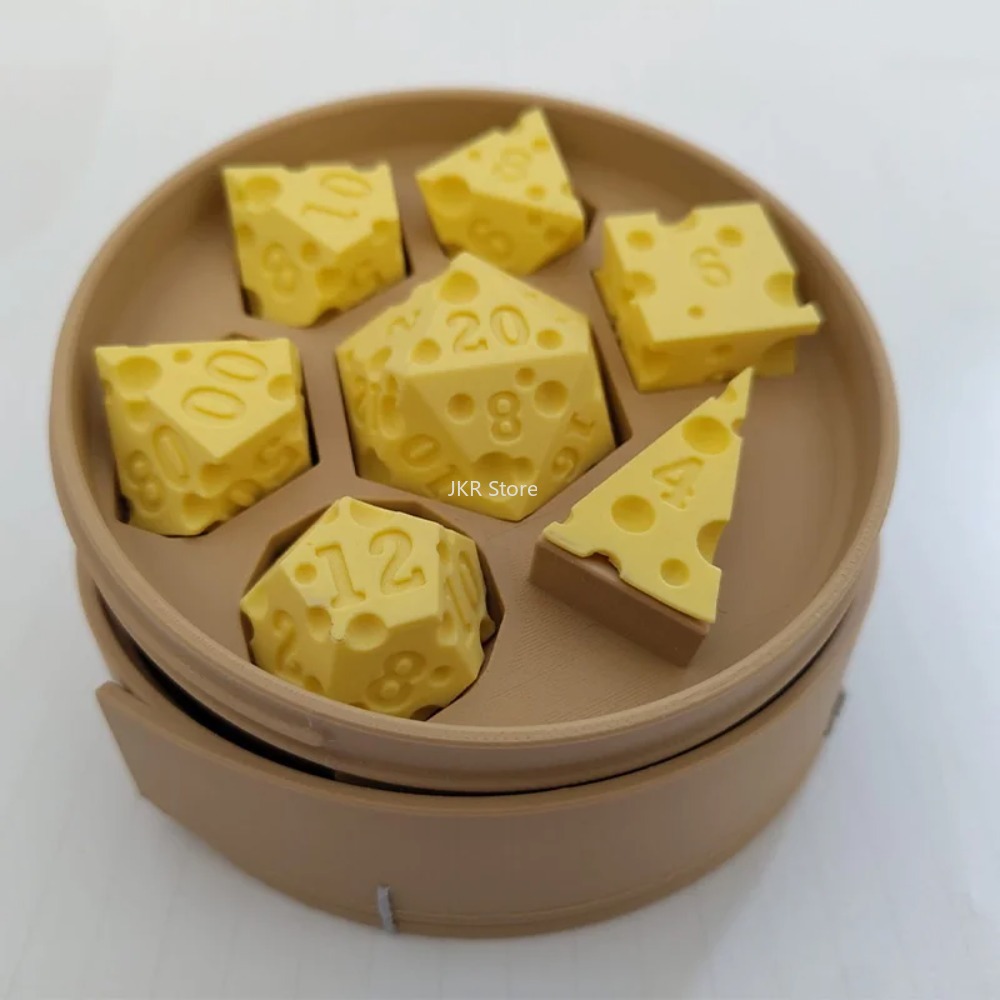 3D Printed Cheese Dice Set wit - Board Game Print review and price