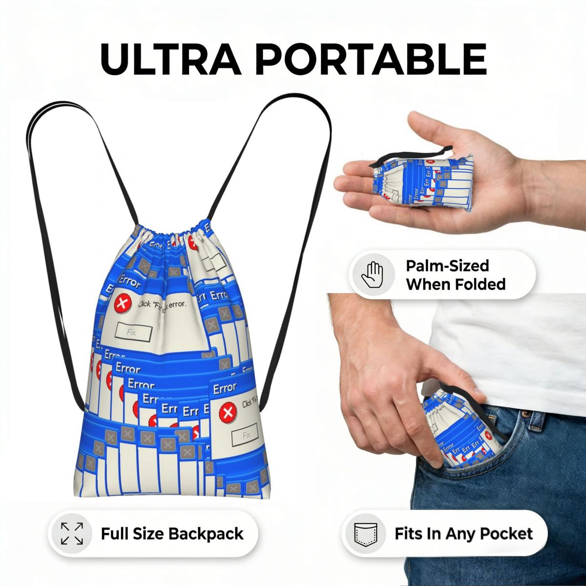 Windows Xp Error Tiled Drawstr - Tile Bag Drawstring review and price