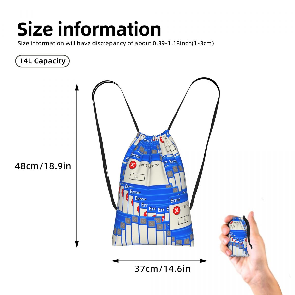 Windows Xp Error Tiled Drawstr - Tile Bag Drawstring review and price