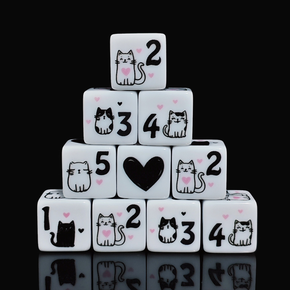 12Pcs/Set 16mm Cute Cat Dice,  - Board Game Dnd review and price