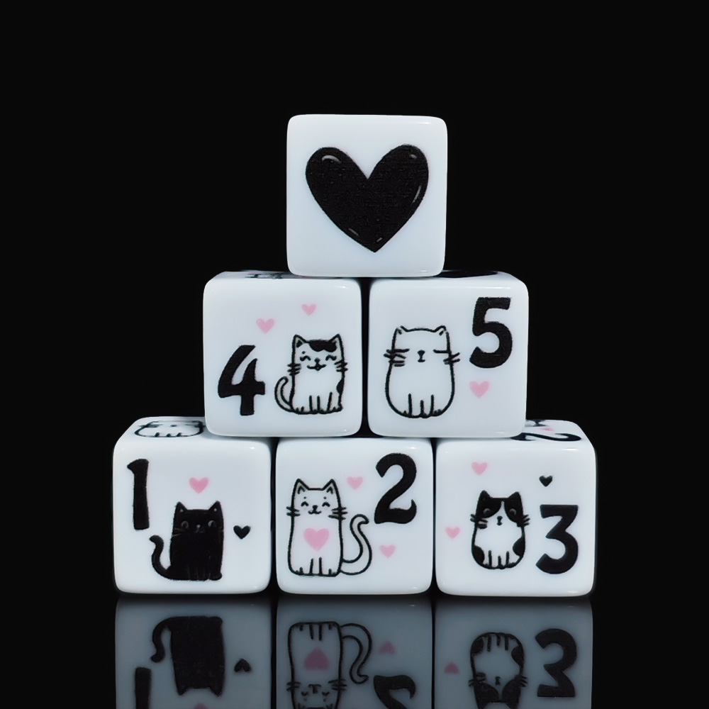 12Pcs/Set 16mm Cute Cat Dice,  - Board Game Dnd review and price