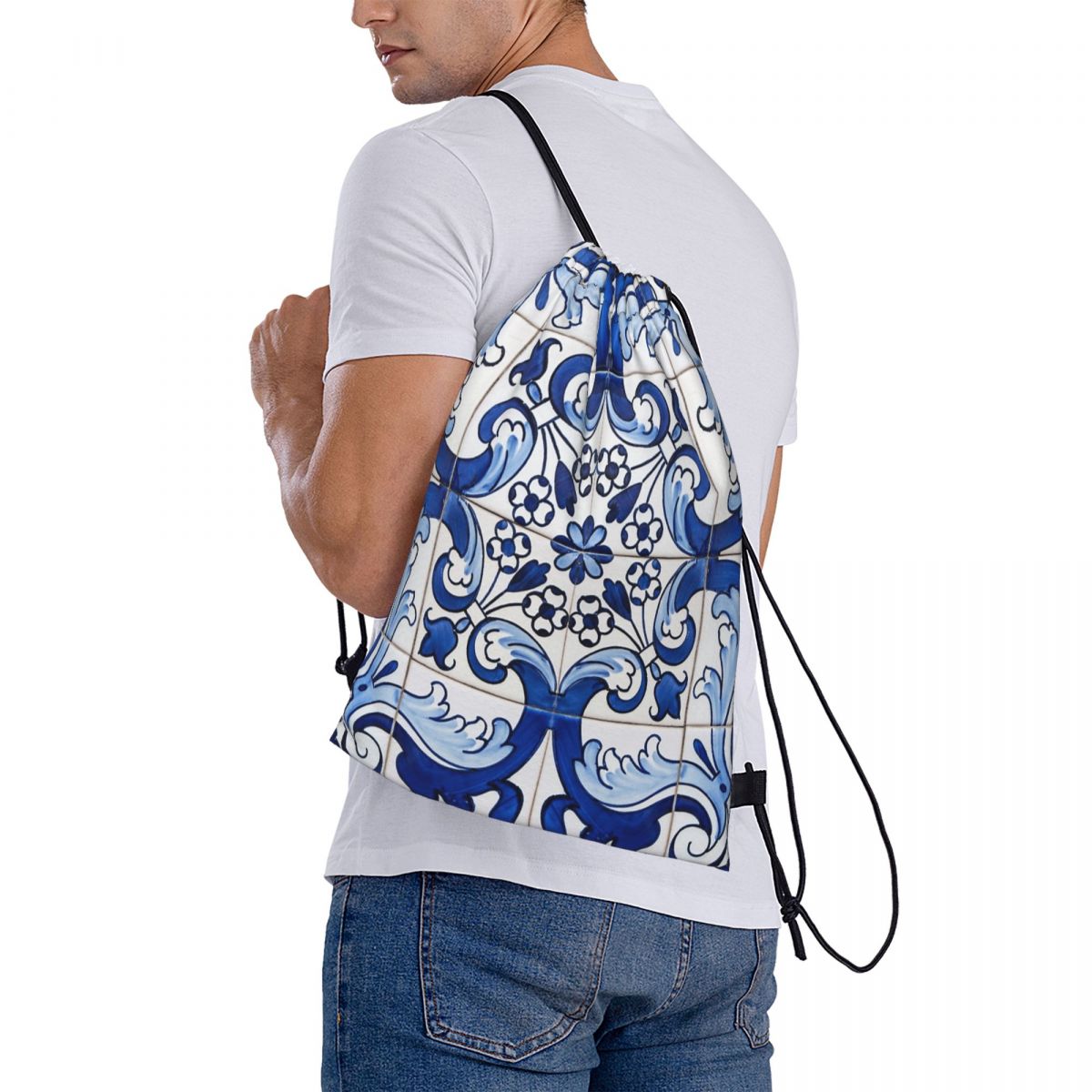Antique Classic Lisbon Blue Az - Tile Bag Drawstring review and price