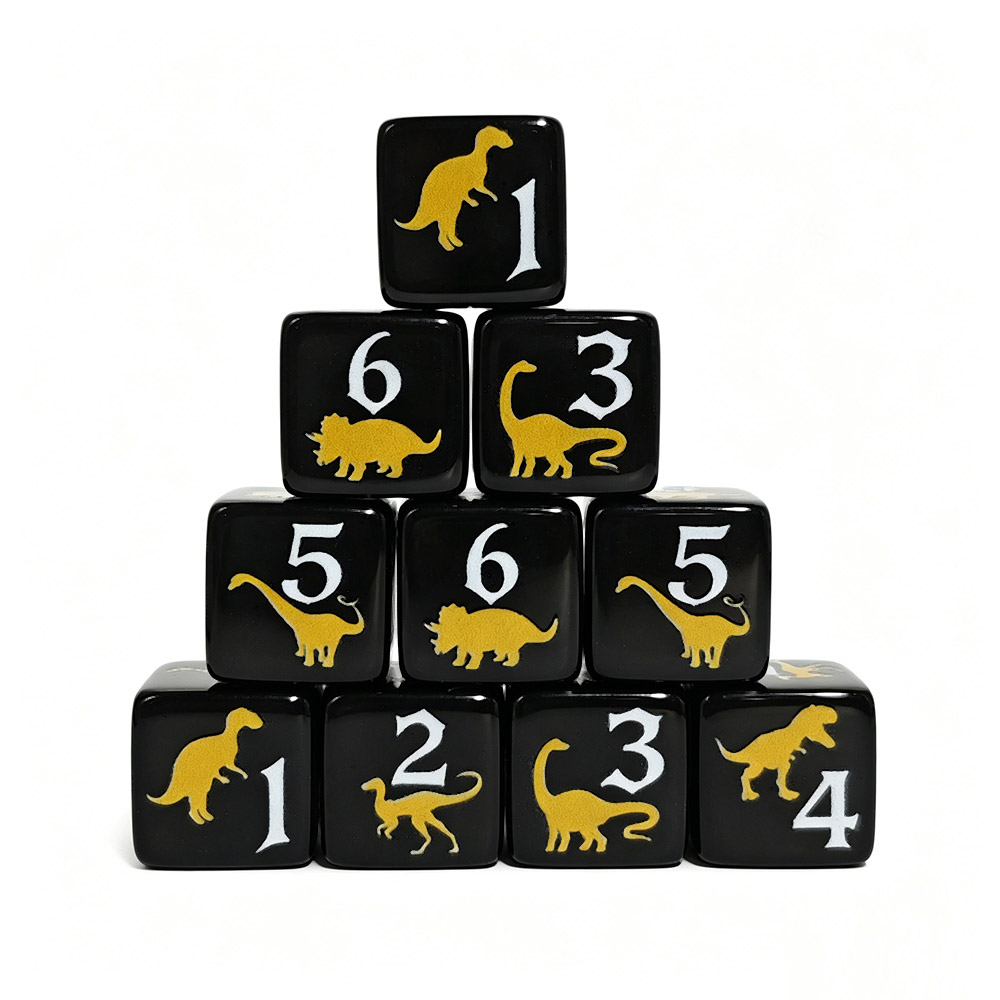 12PCS Black & Yellow Dinosaur  - Board Game Print review and price