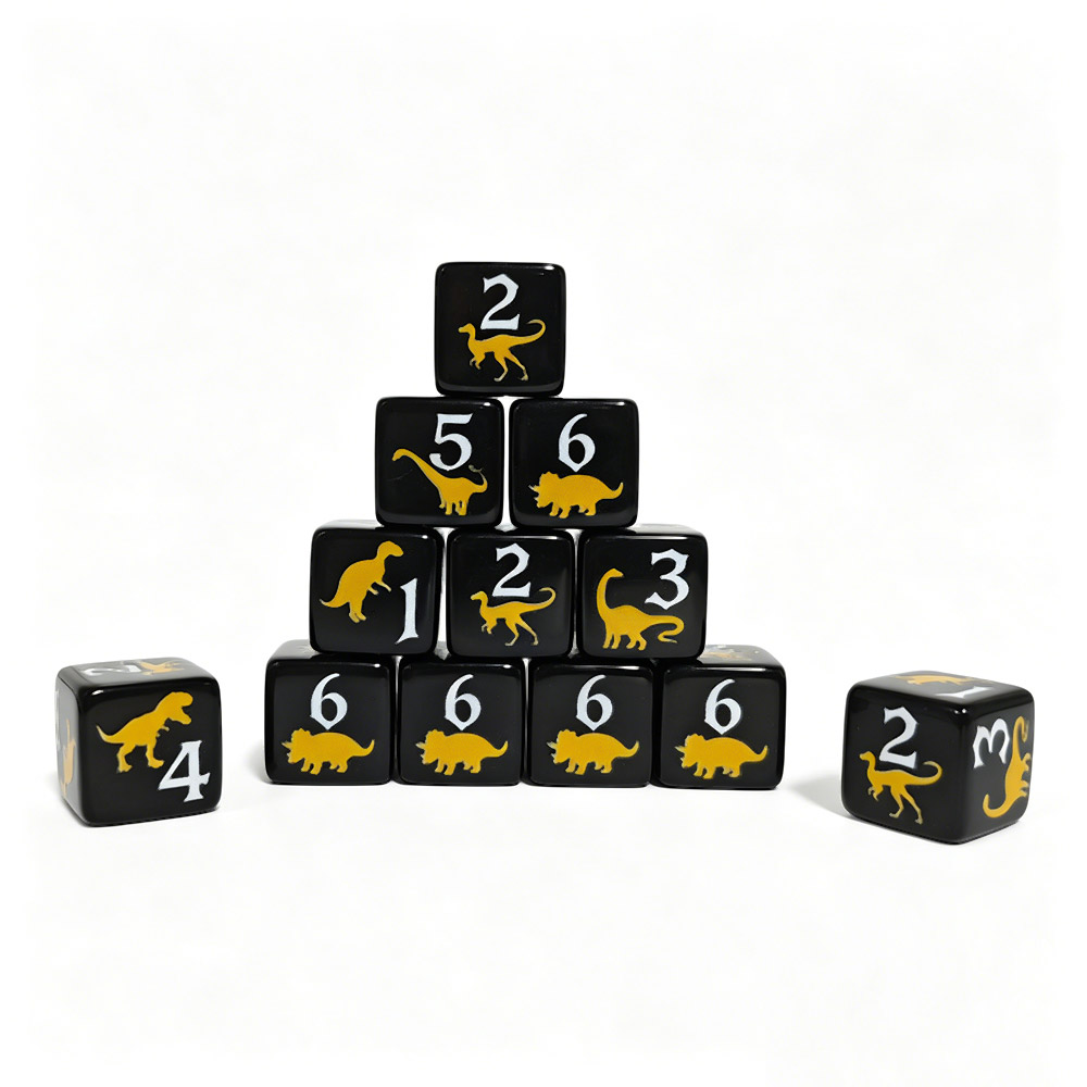 12PCS Black & Yellow Dinosaur  - Board Game Print review and price