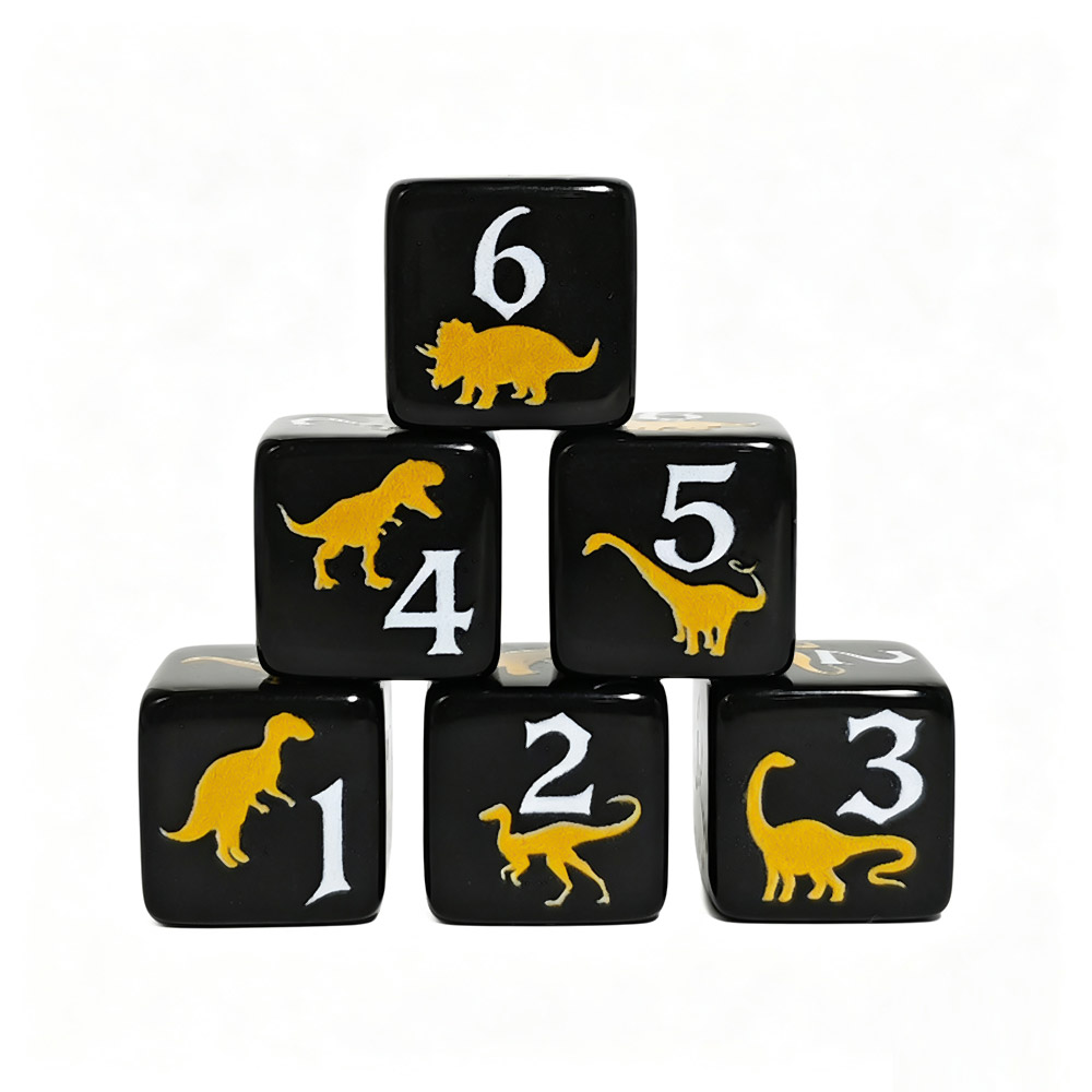 12PCS Black & Yellow Dinosaur  - Board Game Print review and price