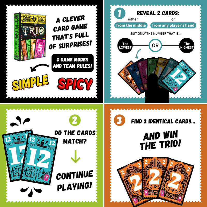 TRIO Strategic Card Board Game - Board Game Multiplayer review and price