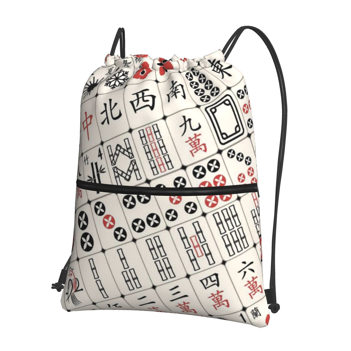Mahjong Tile Pattern Backpacks - Tile Bag Drawstring review and price